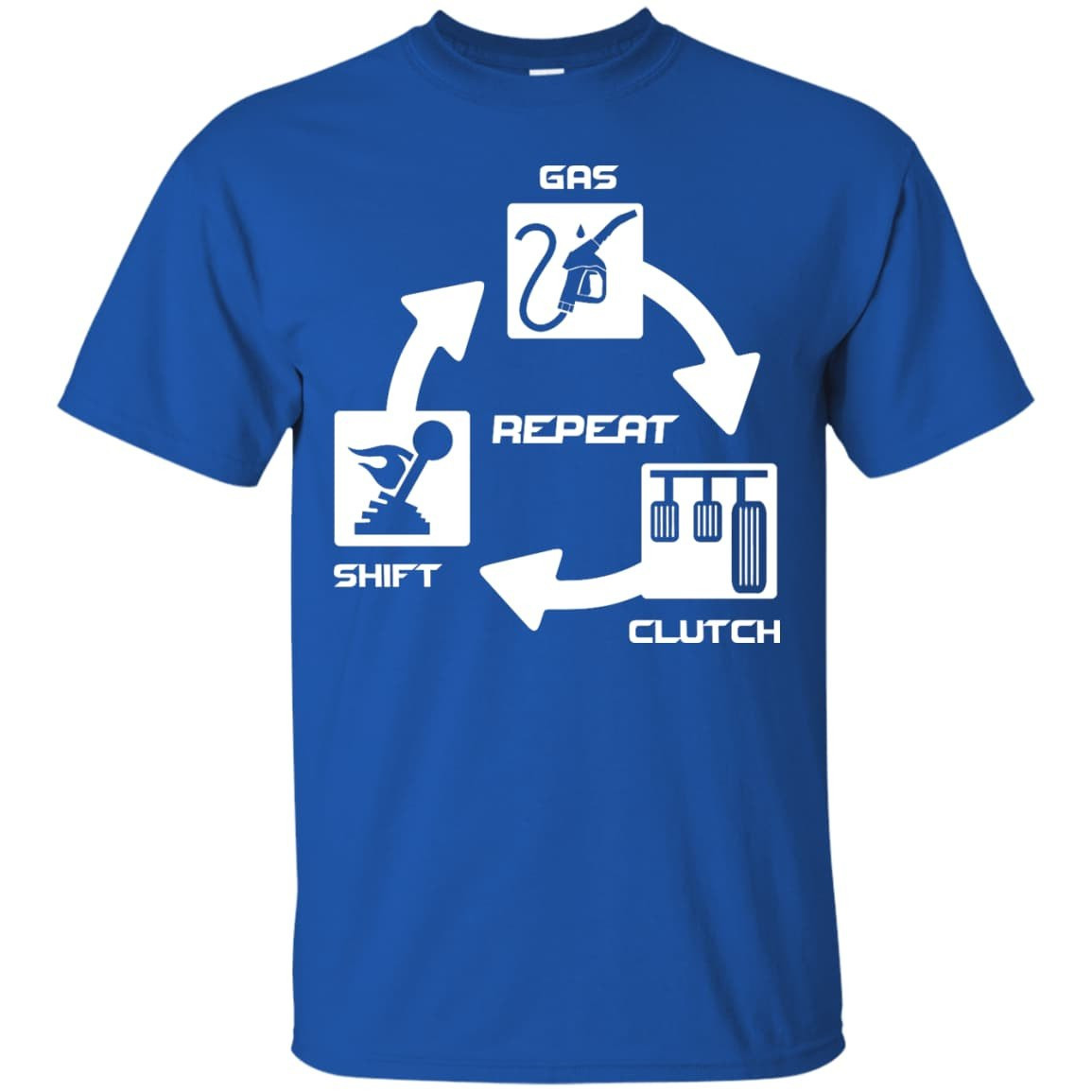 Gas Clutch Shift Repeat-T-Shirt & Hoodie-Classic T-Shirt-Royal