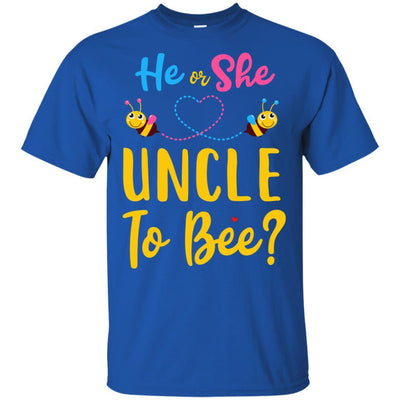 Gender Reveal Pink Or Blue What Will It Bee He Or She Uncle-T-Shirt & Hoodie-Classic T-Shirt-Royal