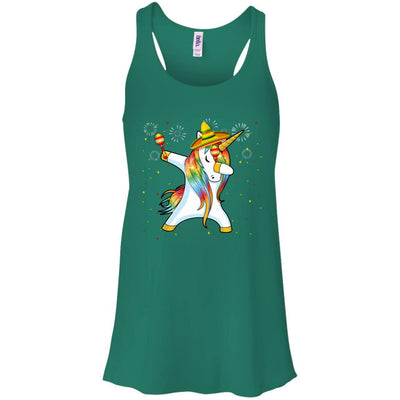 Unicorn Dabbing Cinco De Mayo Kids Gifts-T-Shirt & Tank Top-Women's Flowy Racerback Tank-Kelly Green