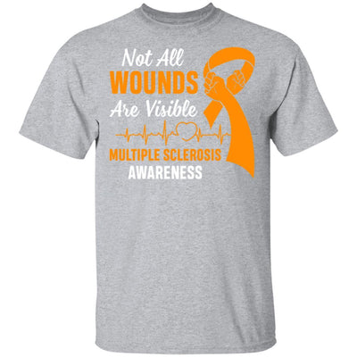 Multiple Sclerosis Awareness Not All Wounds Are Visible-T-Shirt & Hoodie-Classic T-Shirt-Sport Grey