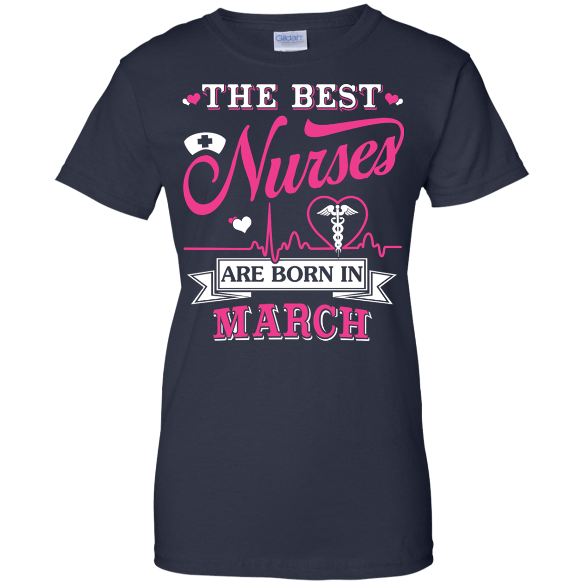 The Best Nurses Are Born In March-T-Shirt & Hoodie-Women's T-Shirt-Navy
