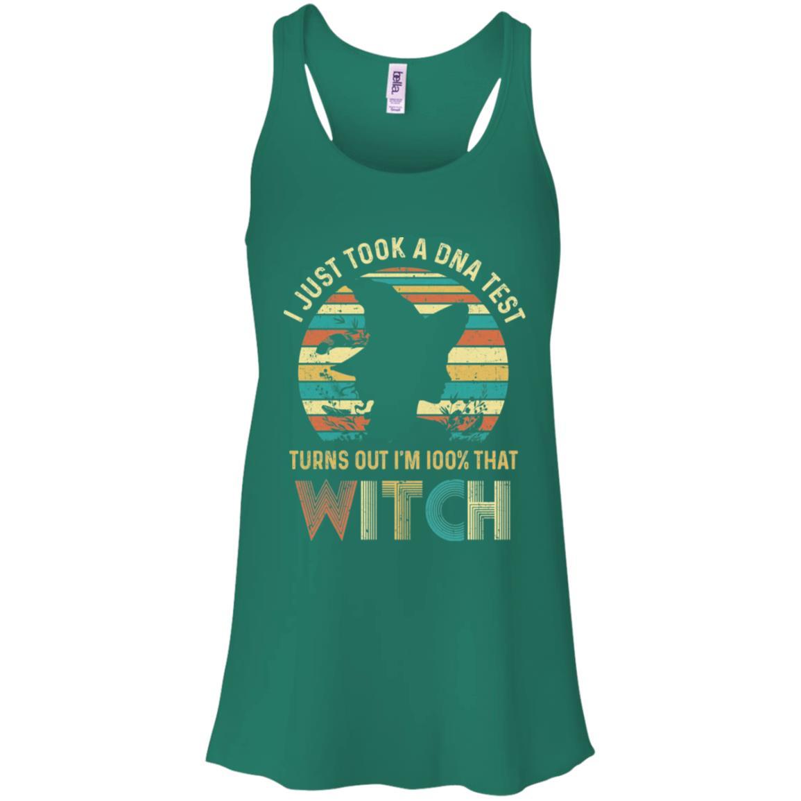 I Just Took A DNA Test Turns Out I'm 100% Percent That Witch-T-Shirt & Tank Top-Women's Flowy Racerback Tank-Kelly Green