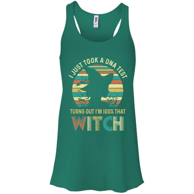 I Just Took A DNA Test Turns Out I'm 100% Percent That Witch-T-Shirt & Tank Top-Women's Flowy Racerback Tank-Kelly Green