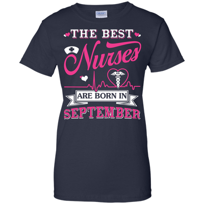 The Best Nurses Are Born In September-T-Shirt & Hoodie-Women's T-Shirt-Navy