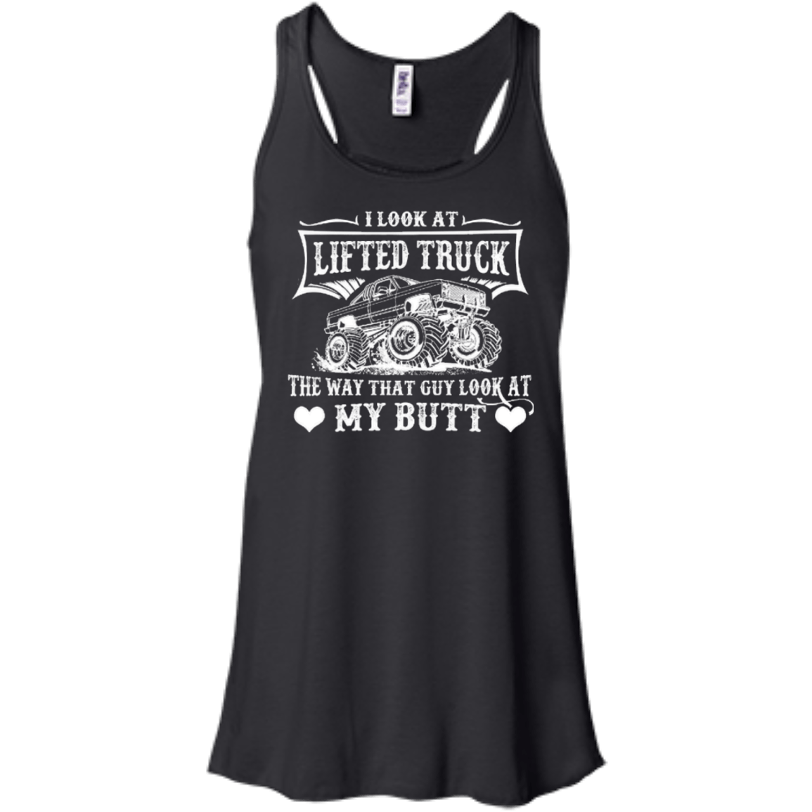 I Look At Lifted Truck-T-Shirt & Hoodie-Women's Flowy Racerback Tank-Black