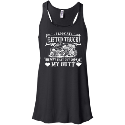 I Look At Lifted Truck-T-Shirt & Hoodie-Women's Flowy Racerback Tank-Black