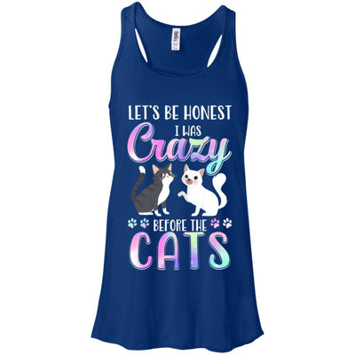 Let's Be Honest I Was Crazy Before The Cats-T-Shirt & Tank Top-Women's Flowy Racerback Tank-True Royal