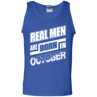 Real Men Are Born In October-T-Shirt & Hoodie-Unisex Tank-Royal