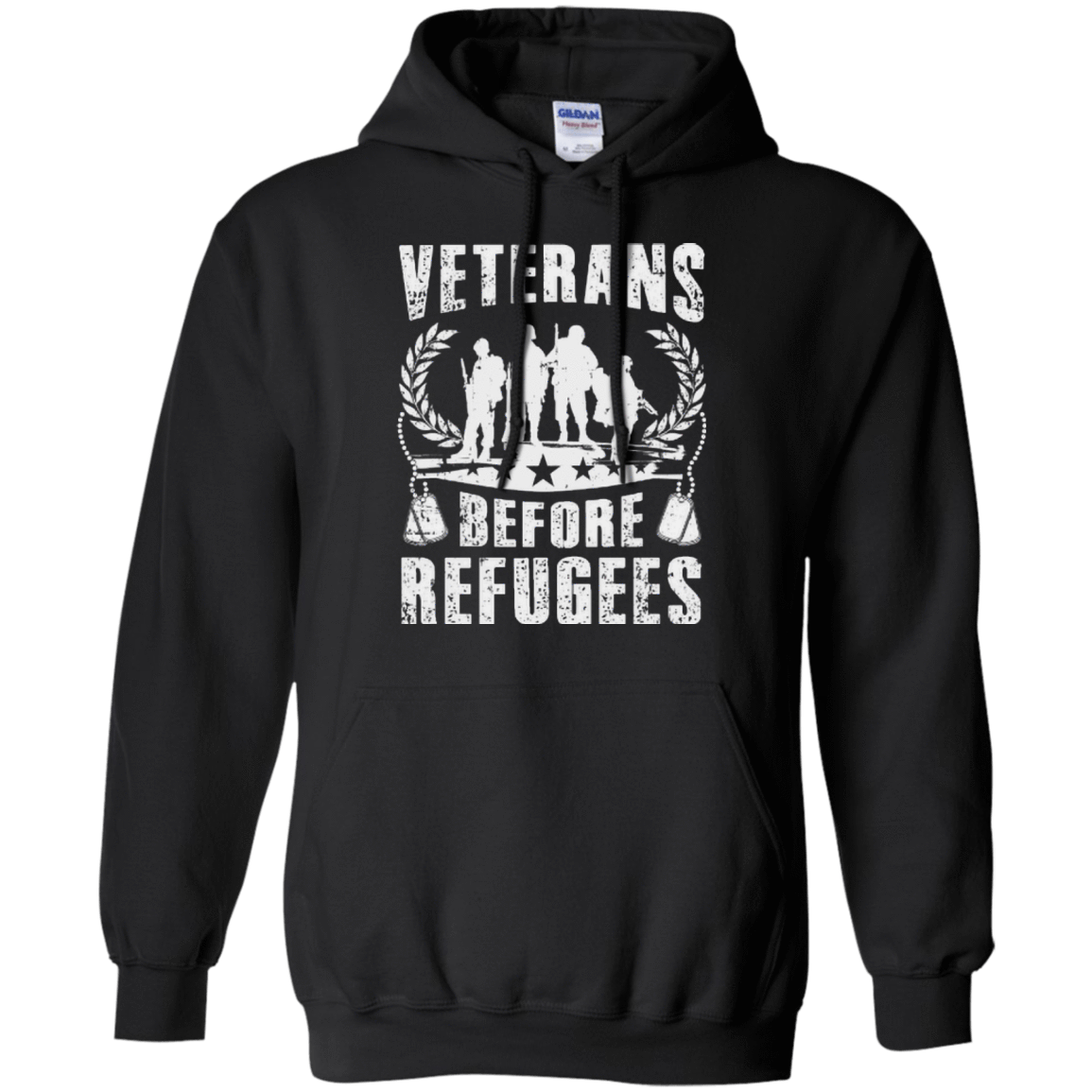 VETERANS BEFORE REFUGEES-T-Shirt & Hoodie-Pullover Hoodie-Black