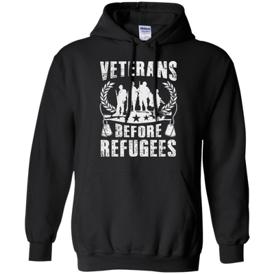 VETERANS BEFORE REFUGEES-T-Shirt & Hoodie-Pullover Hoodie-Black