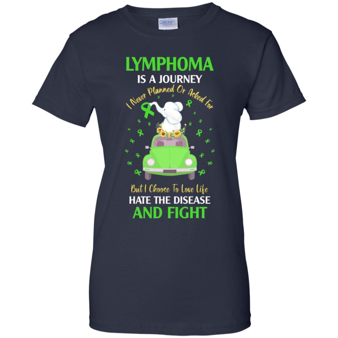 Lymphoma Awareness Is A Journey-T-Shirt & Hoodie-Women's T-Shirt-Navy