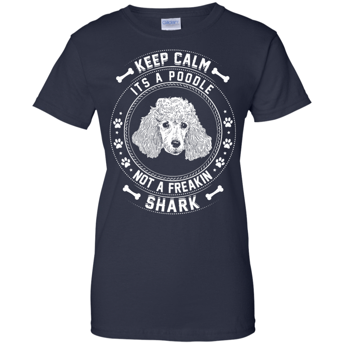 Keep Calm It's A Poodle Not A Freaking Shark-T-Shirt & Hoodie-Women's T-Shirt-Navy