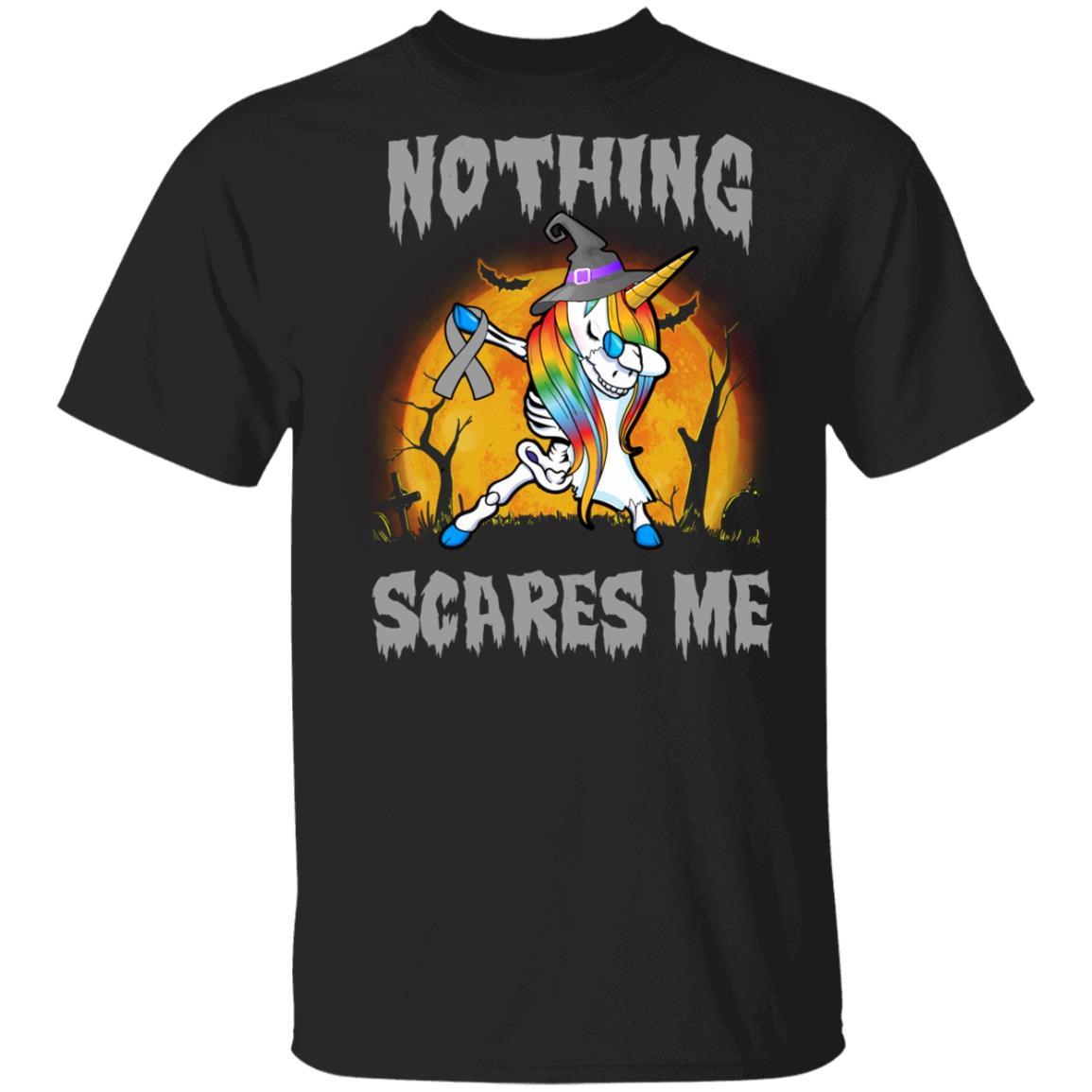 Brain Cancer Dabbing Unicorn Skeleton Halloween Youth