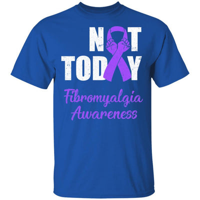 Support Fibromyalgia Awareness Purple Ribbon Not Today-T-Shirt & Hoodie-Classic T-Shirt-Royal