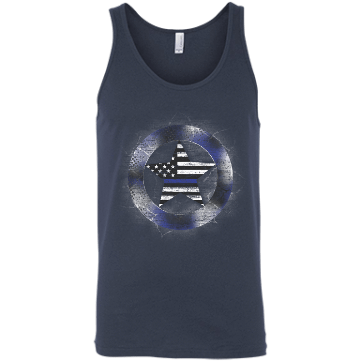 Thin Blue Line Support-T-Shirt & Hoodie-Unisex Tank-Navy