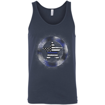 Thin Blue Line Support-T-Shirt & Hoodie-Unisex Tank-Navy