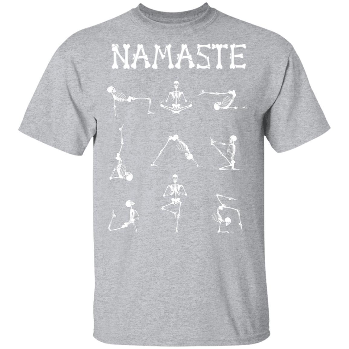 Namaste Yoga Skeleton Halloween Costume Gifts-T-Shirt & Tank Top-Classic T-Shirt-Sport Grey