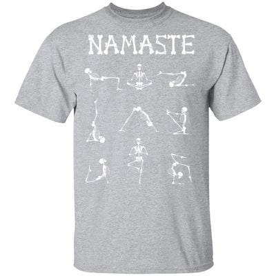 Namaste Yoga Skeleton Halloween Costume Gifts-T-Shirt & Tank Top-Classic T-Shirt-Sport Grey