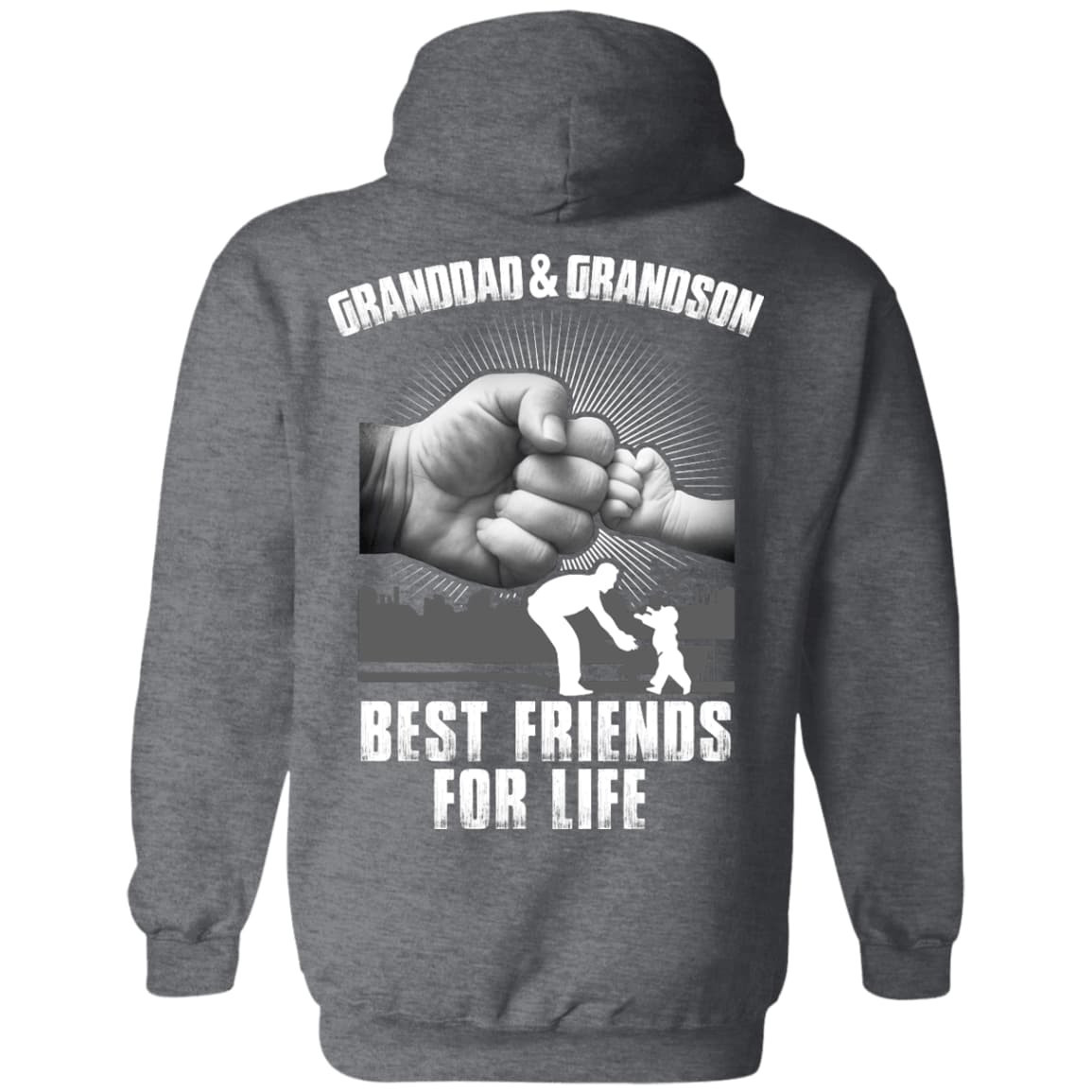 Granddad And Grandson Best Friends For Life-T-Shirt & Hoodie-Pullover Hoodie-Dark Heather