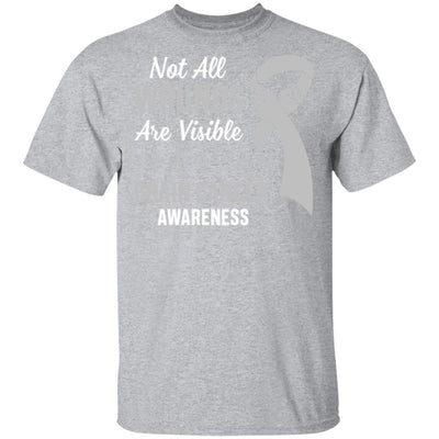 Brain Cancer Awareness Grey Not All Wounds Are Visible-T-Shirt & Hoodie-Classic T-Shirt-Sport Grey