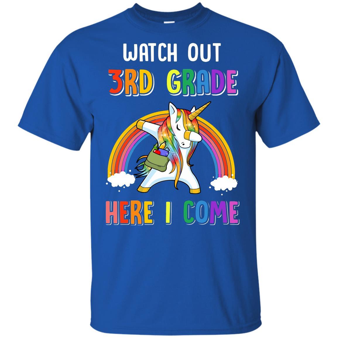 3rd Grade Here I Come Unicorn Back To School Youth-Youth Shirt-Youth T-Shirt-Royal