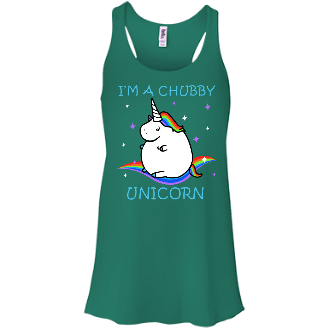 I'm A Chubby Unicorn-T-Shirt & Hoodie-Women's Flowy Racerback Tank-Kelly