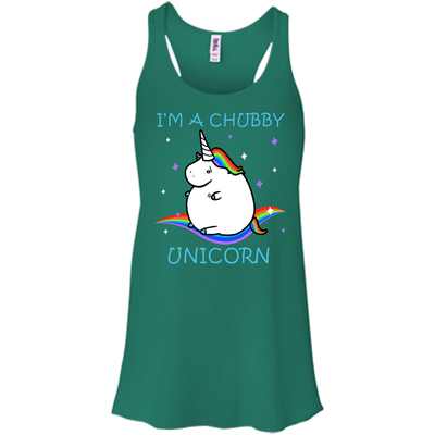 I'm A Chubby Unicorn-T-Shirt & Hoodie-Women's Flowy Racerback Tank-Kelly