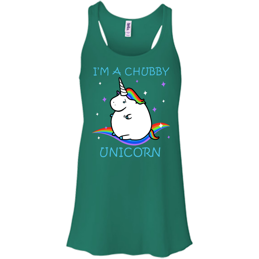 I'm A Chubby Unicorn-T-Shirt & Hoodie-Women's Flowy Racerback Tank-Kelly
