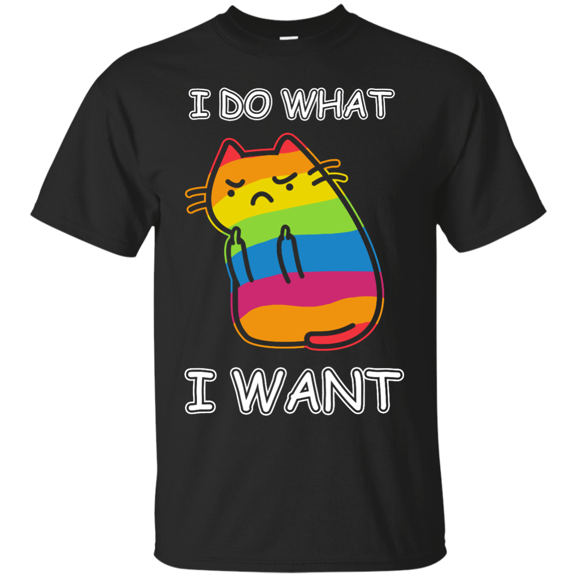 Rainbow Cat I Do What I Want-T-Shirt & Hoodie-Classic T-Shirt-Black