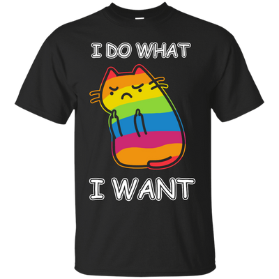 Rainbow Cat I Do What I Want-T-Shirt & Hoodie-Classic T-Shirt-Black