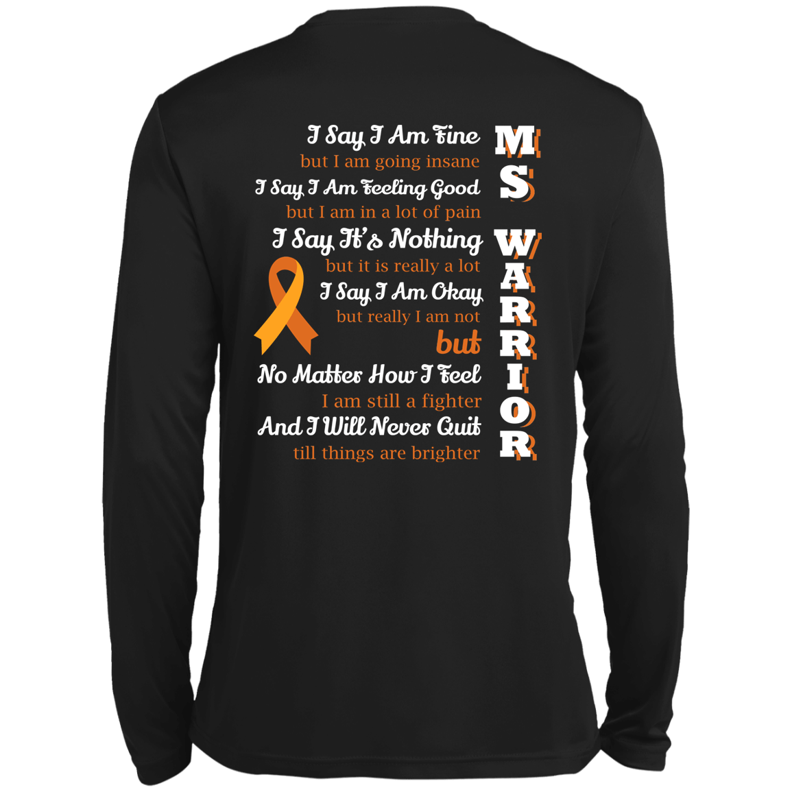 Multiple Sclerosis Warrior-T-Shirt & Hoodie-Long Sleeve T-Shirt-Black