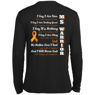 Multiple Sclerosis Warrior-T-Shirt & Hoodie-Long Sleeve T-Shirt-Black