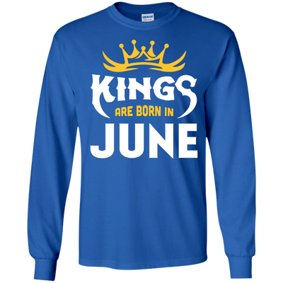 Kings Are Born In June-T-Shirt & Hoodie-Long Sleeve T-Shirt-Royal