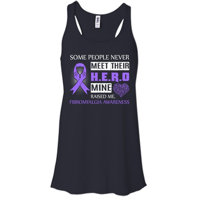 Fibromyalgia Awareness Some People Never Meet Hero-T-Shirt & Hoodie-Women's Flowy Racerback Tank-Midnight