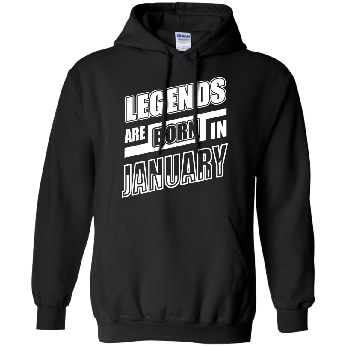 Legends are born in JANUARY-T-Shirt & Hoodie-Pullover Hoodie-Black