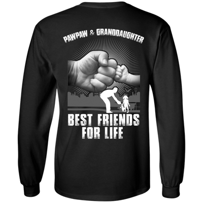 Pawpaw And Granddaughter Best Friends For Life-T-Shirt & Hoodie-Long Sleeve T-Shirt-Black