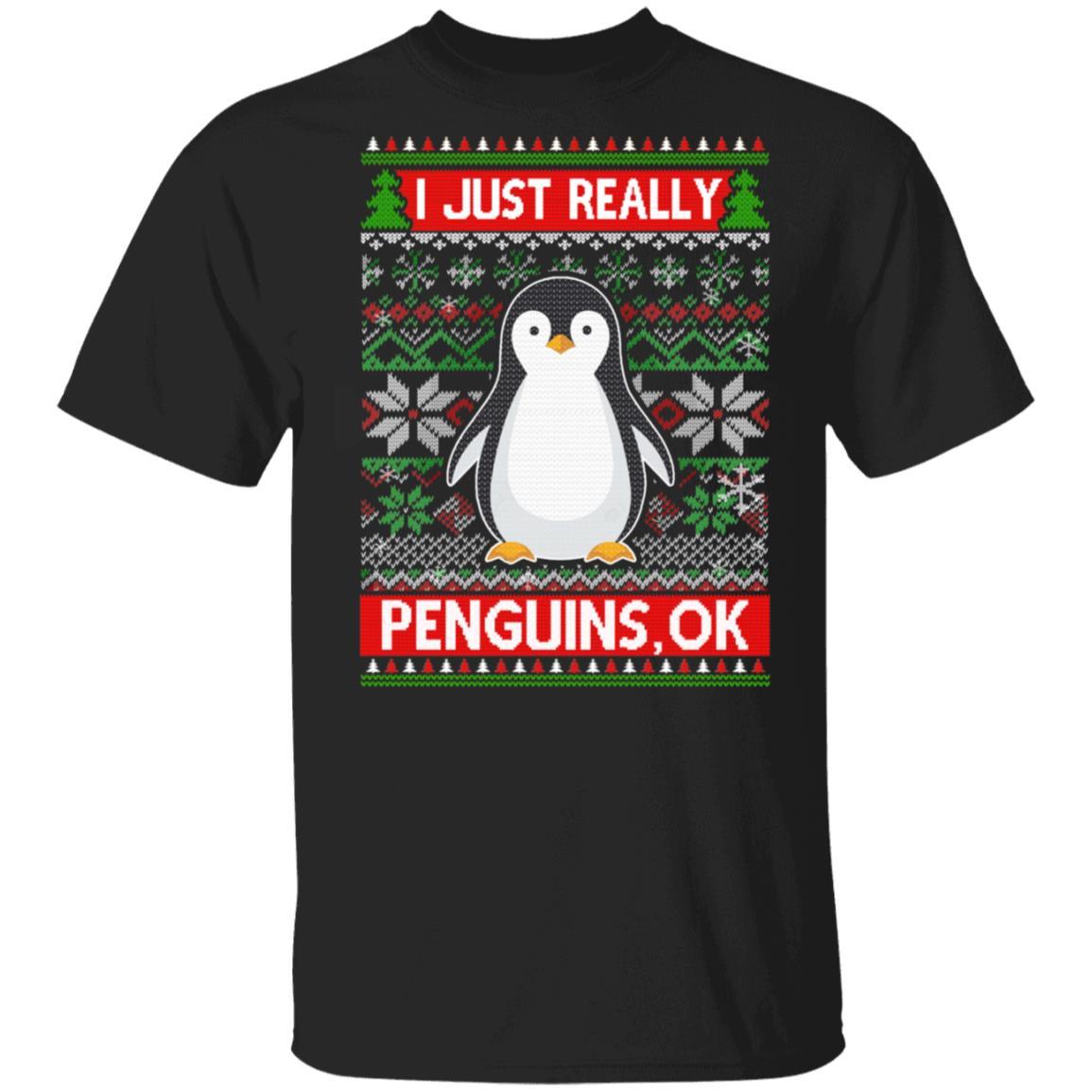 I Just Really Like Penguins Ok Ugly Christmas Sweater