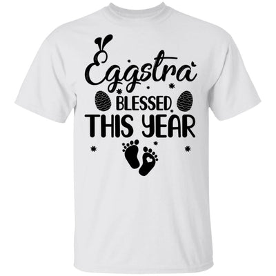 Womens Eggstra Blessed This Year Costume Funny Easter Pregnancy-T-Shirt & Tank Top-Classic T-Shirt-White