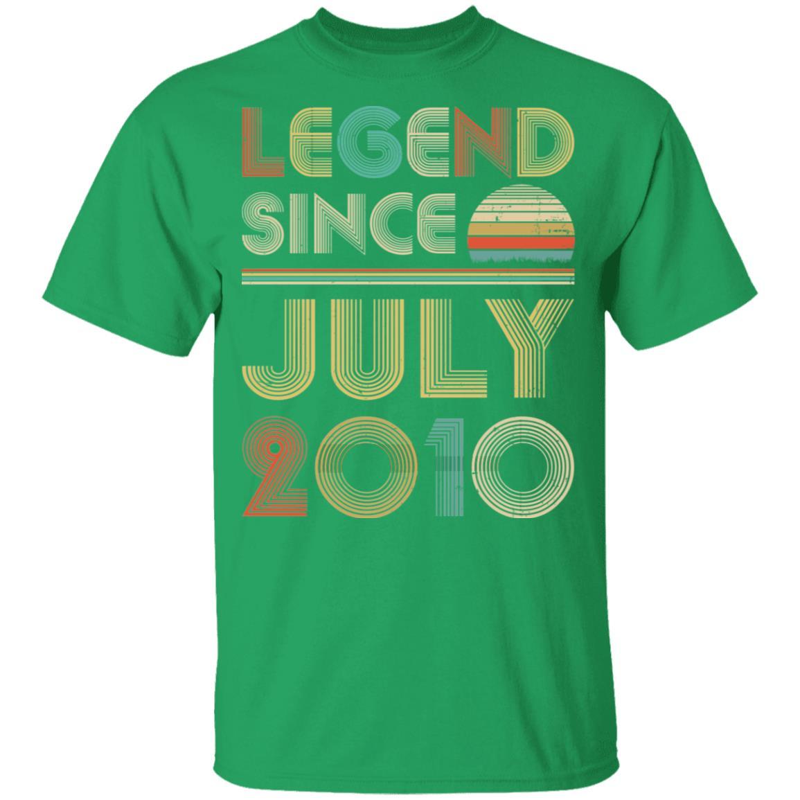 Legend Since July 2010 Vintage 11th Birthday Gifts Youth-Youth Shirt-Youth T-Shirt-Irish Green