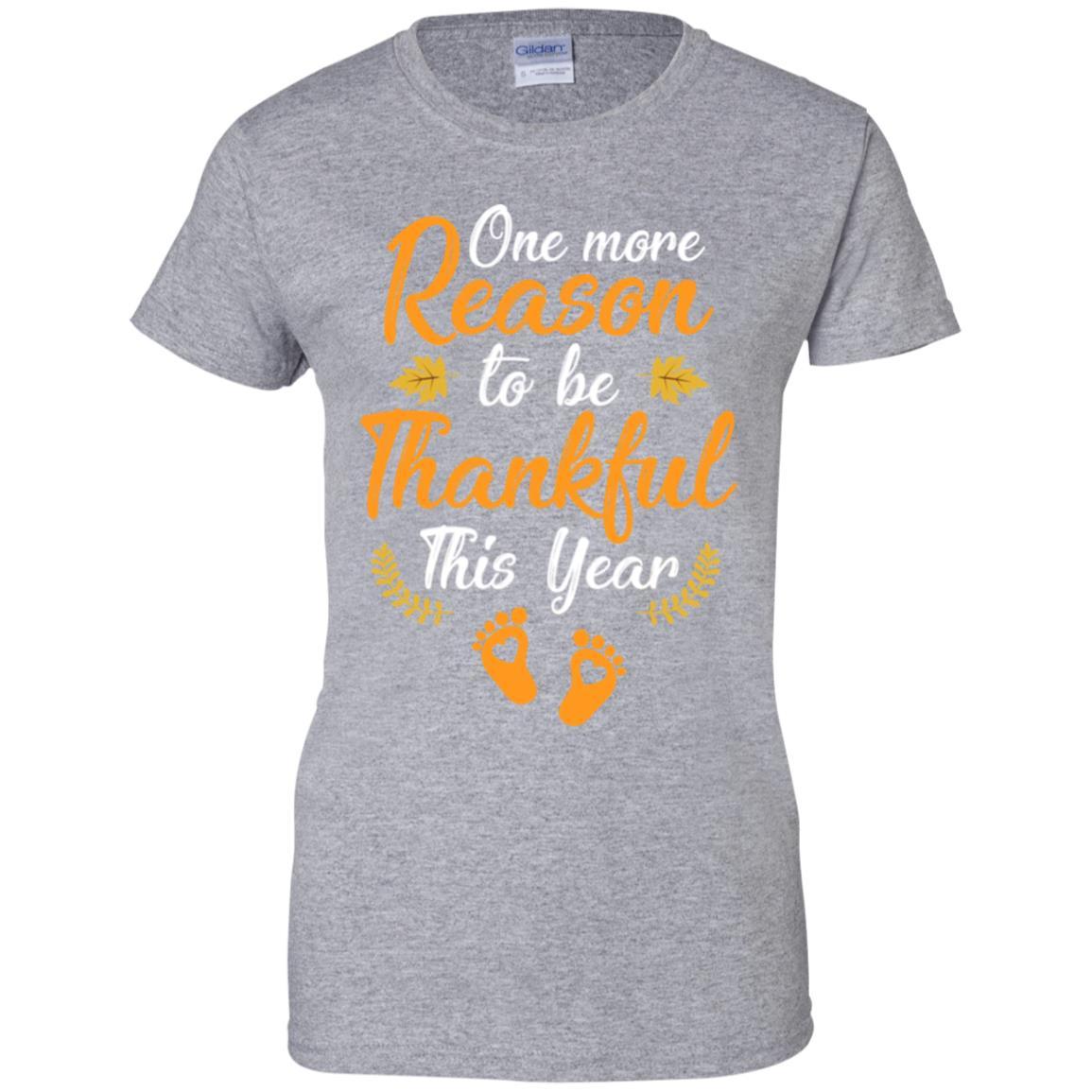 Thanksgiving Pregnancy Announcement Thankful This Year-T-Shirt & Tank Top-Women's T-Shirt-Sport Grey