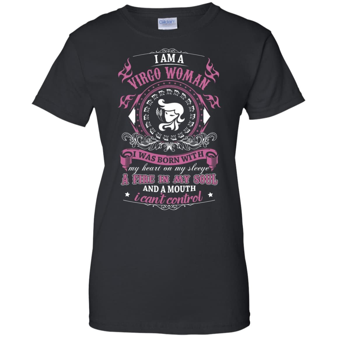 I Am A Virgo Woman I Was Born With My Heart On My Sleeve-T-Shirt & Hoodie-Women's T-Shirt-Black
