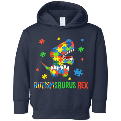 Autismsaurus Rex Autism Dinosaur T-Rex For Kids Youth-Youth Shirt-Toddler Fleece Hoodie-Navy