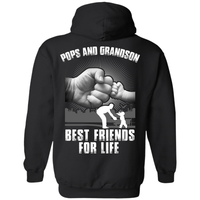 Pops And Grandson Best Friends For Life-T-Shirt & Hoodie-Pullover Hoodie-Black