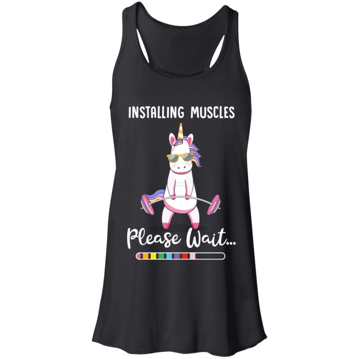Installing Muscles Please Wait Funny Unicorn Fitness