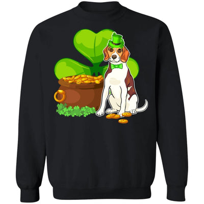 Beagle St Patrick's Day Irish Dog Lover Funny Gifts-T-Shirt & Hoodie-Crewneck Sweatshirt-Black