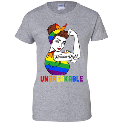 Lady Human Right Unbreakable Rainbow LGBT Pride Month-T-Shirt & Hoodie-Women's T-Shirt-Sport Grey