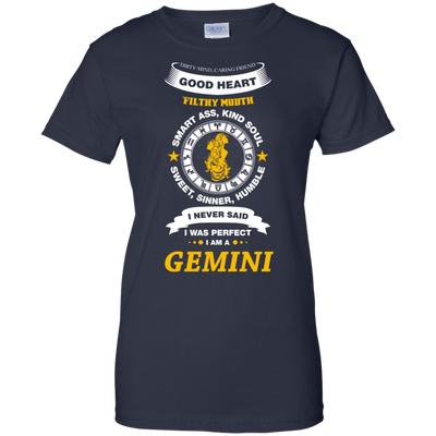 I Never Said I Was Perfect I Am A GEMINI-T-Shirt & Hoodie-Women's T-Shirt-Navy