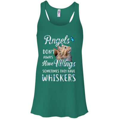 Angels Don't Always Have Wings Sometimes They Have Whiskers-T-Shirt & Tank Top-Women's Flowy Racerback Tank-Kelly Green