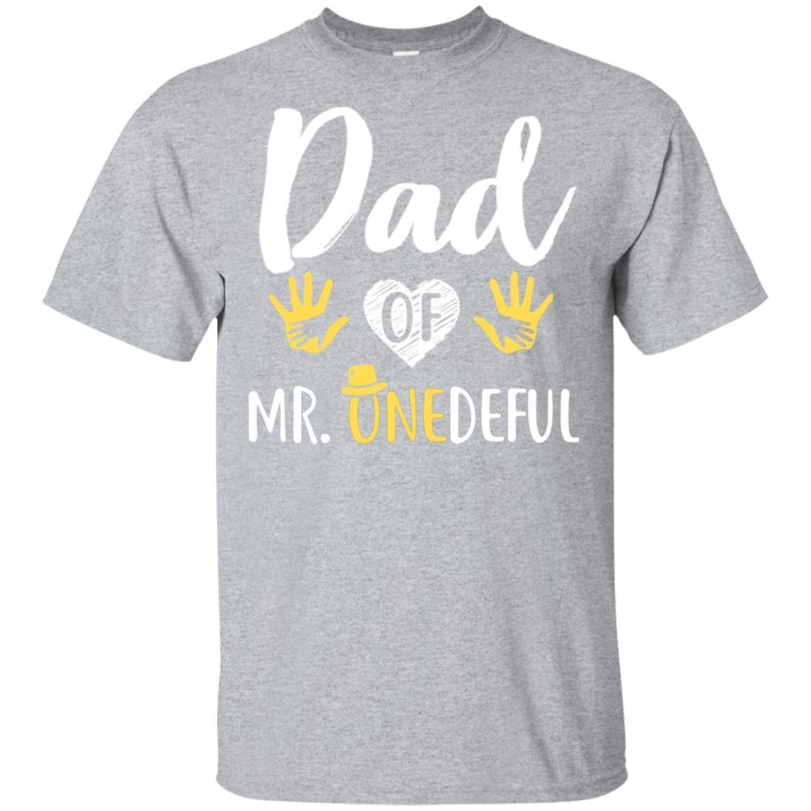 Funny Dad Of Mr. Onederful Wonderful 1st Birthday Boy-T-Shirt & Hoodie-Classic T-Shirt-Sport Grey