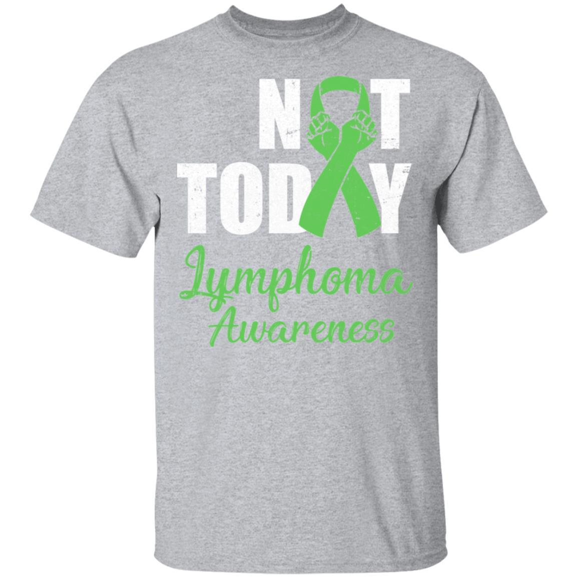 Support Lymphoma Awareness Purple Ribbon Not Today-T-Shirt & Hoodie-Classic T-Shirt-Sport Grey